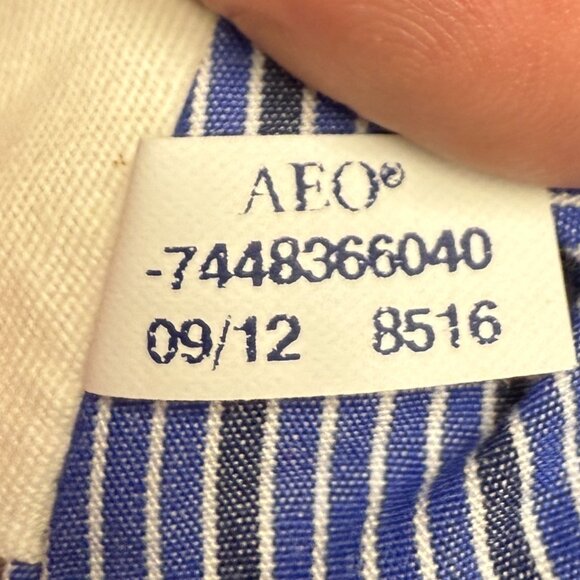 EUC Men's AMERICAN EAGLE Slim Fit Long Sleeve Dress Shirt Striped | Size S - Picture 7 of 7